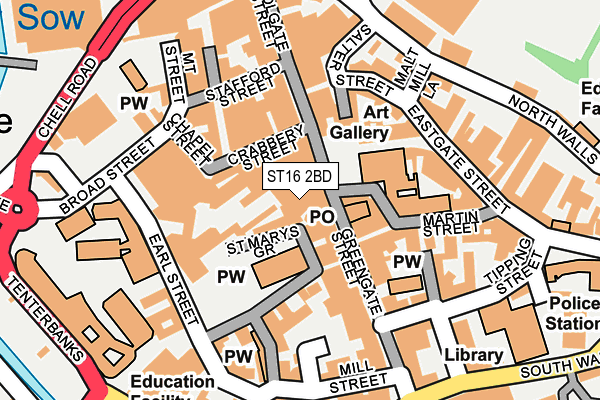 ST16 2BD map - OS OpenMap – Local (Ordnance Survey)