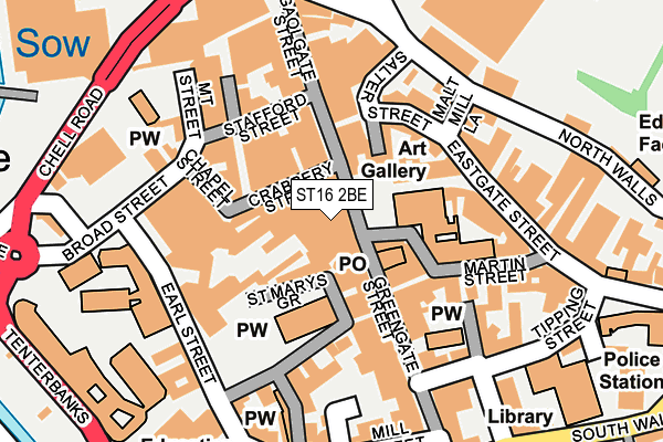 ST16 2BE map - OS OpenMap – Local (Ordnance Survey)