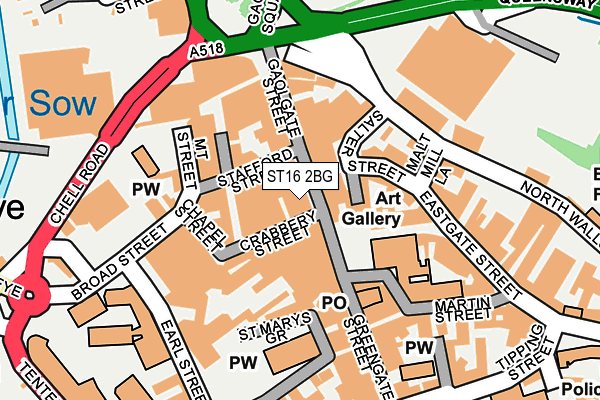 ST16 2BG map - OS OpenMap – Local (Ordnance Survey)