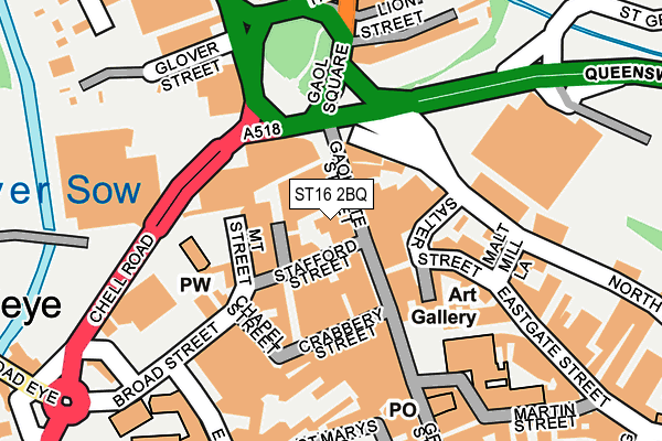 ST16 2BQ map - OS OpenMap – Local (Ordnance Survey)