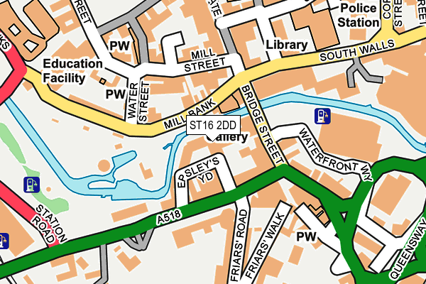 ST16 2DD map - OS OpenMap – Local (Ordnance Survey)