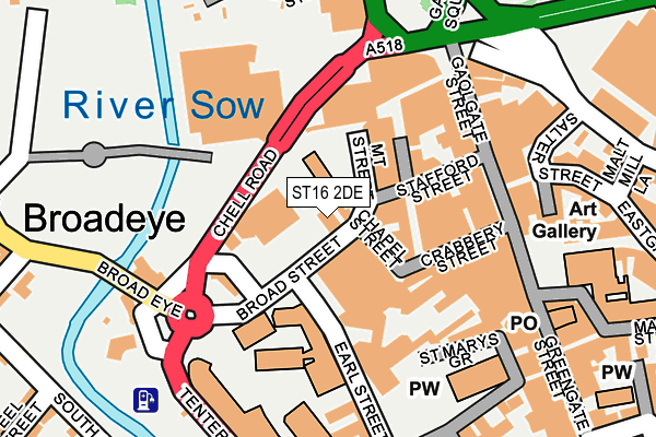 ST16 2DE map - OS OpenMap – Local (Ordnance Survey)