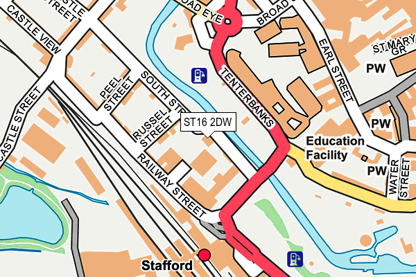 ST16 2DW map - OS OpenMap – Local (Ordnance Survey)