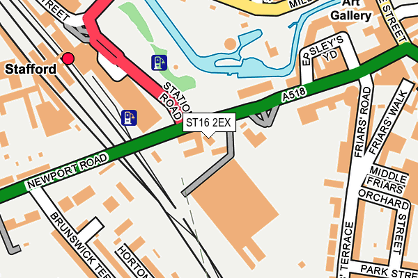 ST16 2EX map - OS OpenMap – Local (Ordnance Survey)