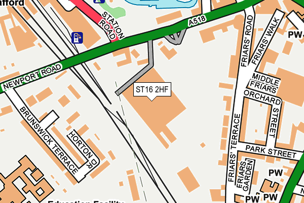ST16 2HF map - OS OpenMap – Local (Ordnance Survey)