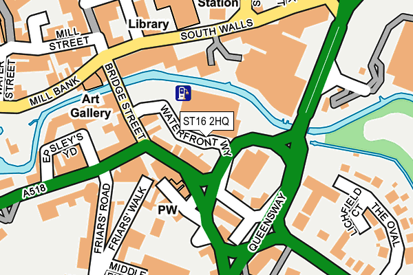 ST16 2HQ map - OS OpenMap – Local (Ordnance Survey)