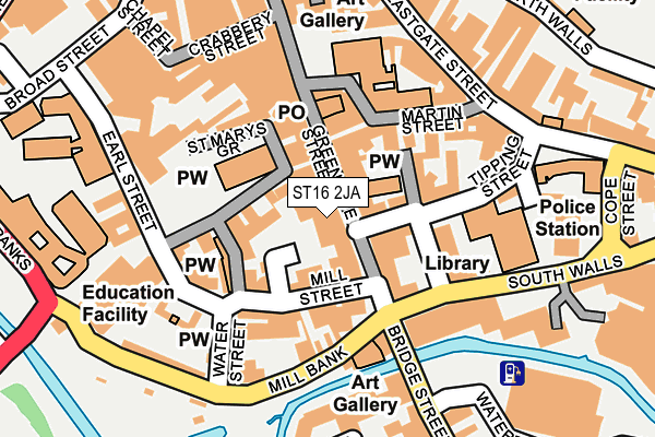 ST16 2JA map - OS OpenMap – Local (Ordnance Survey)