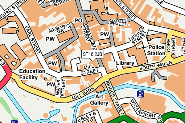 ST16 2JB map - OS OpenMap – Local (Ordnance Survey)