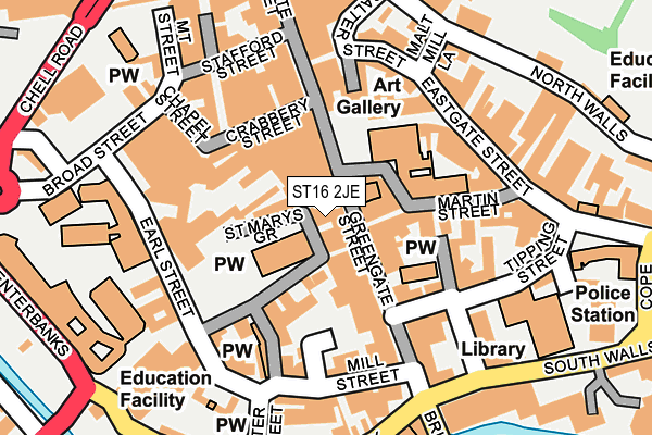 ST16 2JE map - OS OpenMap – Local (Ordnance Survey)
