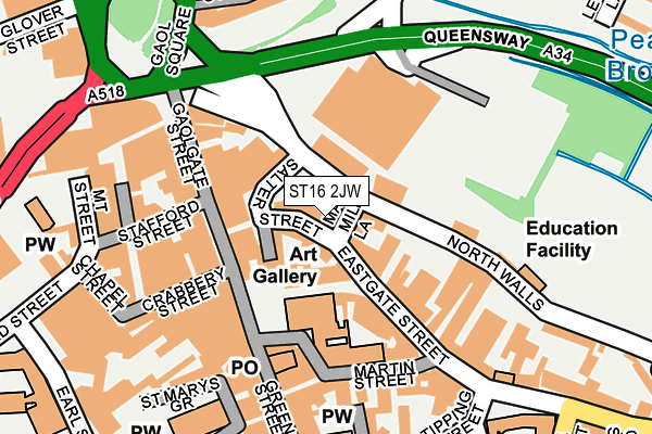 ST16 2JW map - OS OpenMap – Local (Ordnance Survey)
