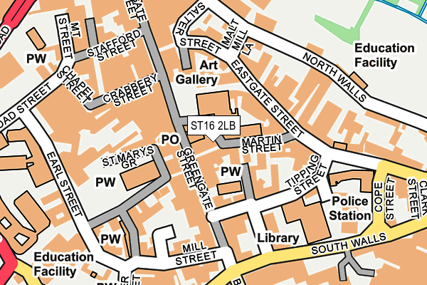 ST16 2LB map - OS OpenMap – Local (Ordnance Survey)