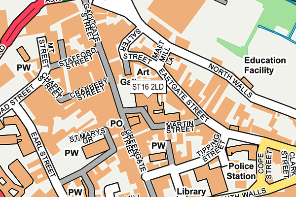 ST16 2LD map - OS OpenMap – Local (Ordnance Survey)