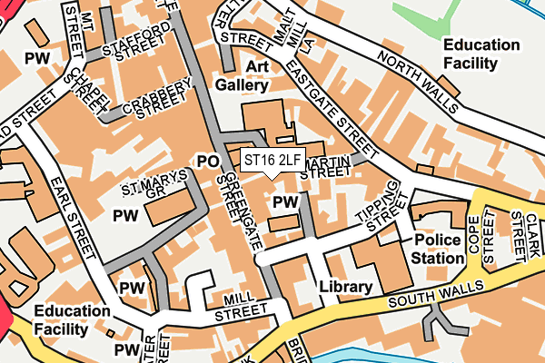 ST16 2LF map - OS OpenMap – Local (Ordnance Survey)