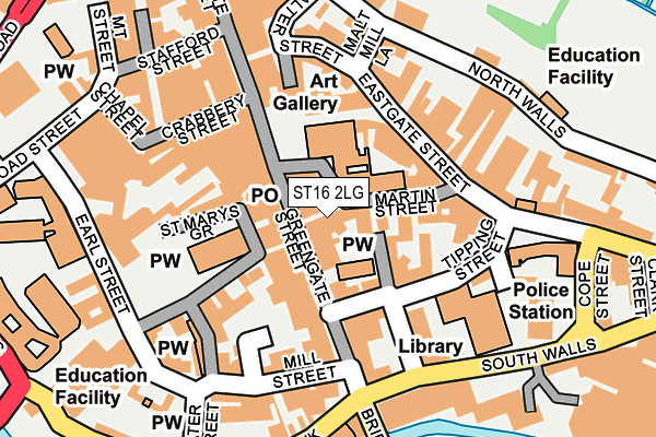 ST16 2LG map - OS OpenMap – Local (Ordnance Survey)