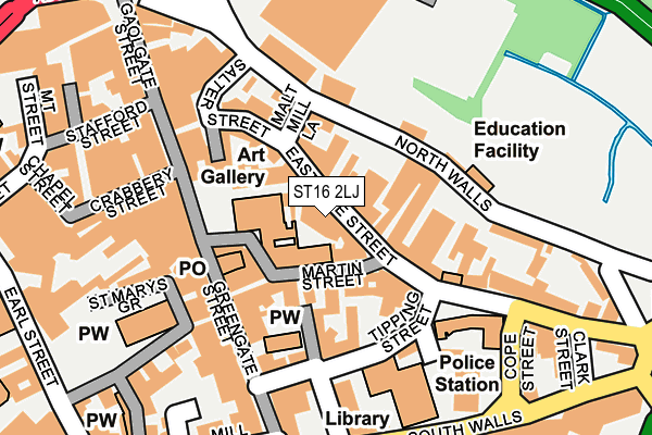ST16 2LJ map - OS OpenMap – Local (Ordnance Survey)