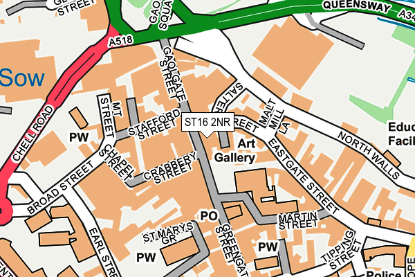ST16 2NR map - OS OpenMap – Local (Ordnance Survey)