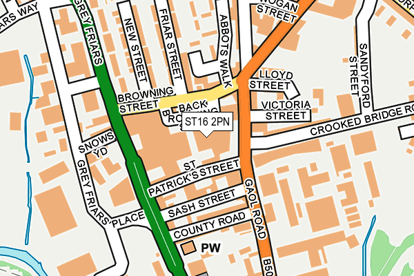 ST16 2PN map - OS OpenMap – Local (Ordnance Survey)