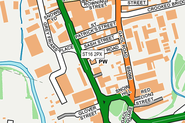 ST16 2PX map - OS OpenMap – Local (Ordnance Survey)