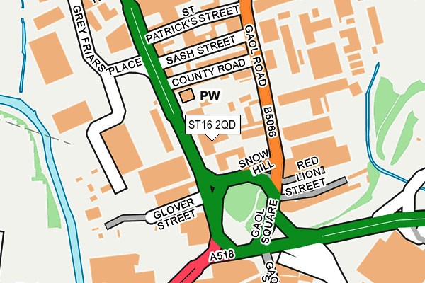 ST16 2QD map - OS OpenMap – Local (Ordnance Survey)