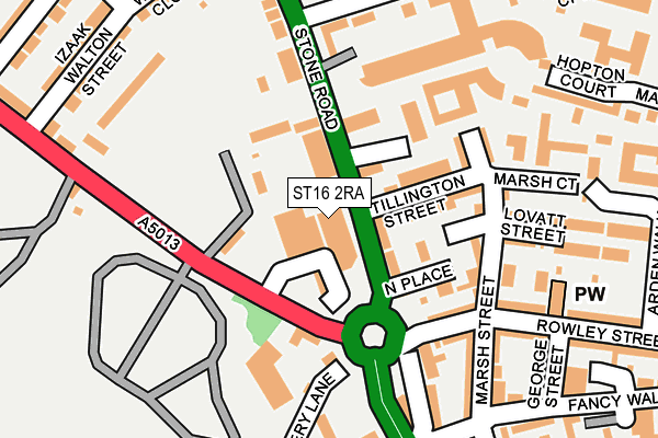 ST16 2RA map - OS OpenMap – Local (Ordnance Survey)
