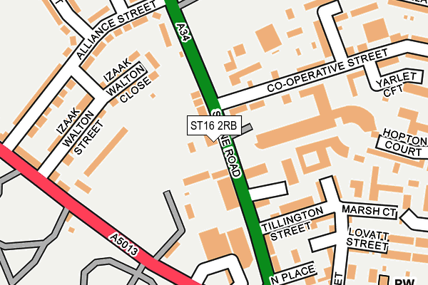ST16 2RB map - OS OpenMap – Local (Ordnance Survey)
