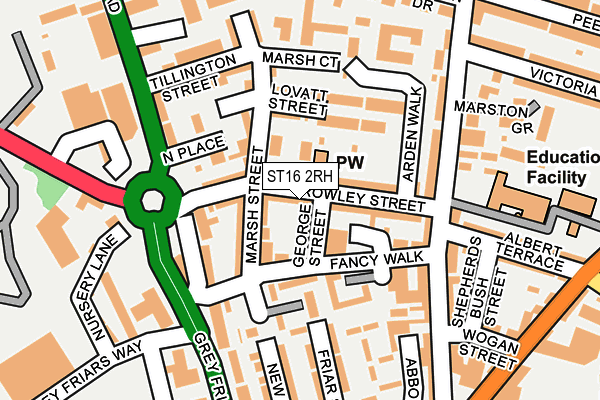 ST16 2RH map - OS OpenMap – Local (Ordnance Survey)