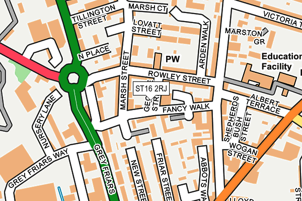 ST16 2RJ map - OS OpenMap – Local (Ordnance Survey)