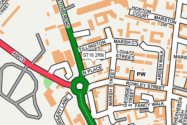 ST16 2RN map - OS OpenMap – Local (Ordnance Survey)