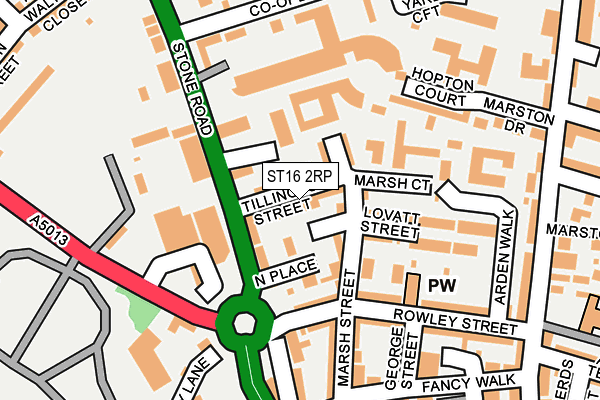 ST16 2RP map - OS OpenMap – Local (Ordnance Survey)
