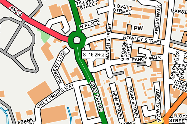 ST16 2RQ map - OS OpenMap – Local (Ordnance Survey)
