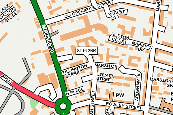 ST16 2RR map - OS OpenMap – Local (Ordnance Survey)