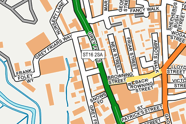 ST16 2SA map - OS OpenMap – Local (Ordnance Survey)