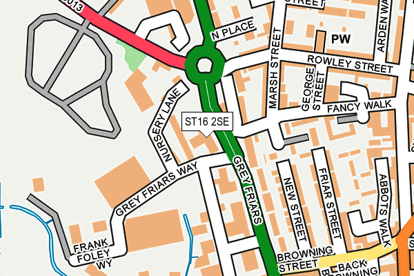 ST16 2SE map - OS OpenMap – Local (Ordnance Survey)