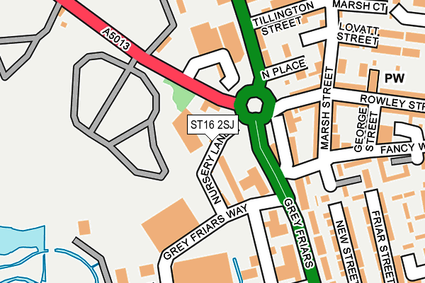 ST16 2SJ map - OS OpenMap – Local (Ordnance Survey)
