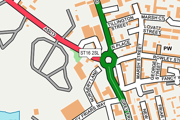 ST16 2SL map - OS OpenMap – Local (Ordnance Survey)