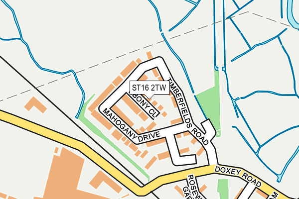 ST16 2TW map - OS OpenMap – Local (Ordnance Survey)