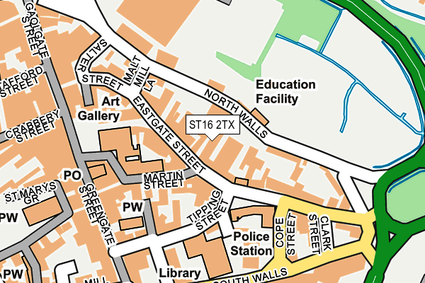 ST16 2TX map - OS OpenMap – Local (Ordnance Survey)