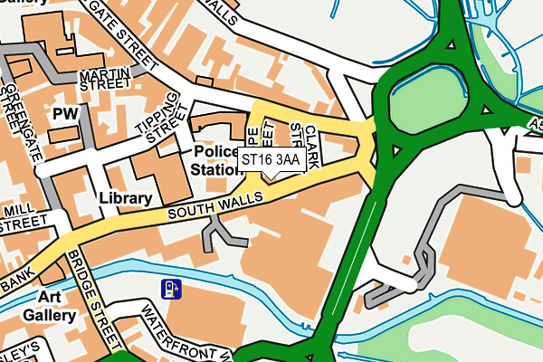 ST16 3AA map - OS OpenMap – Local (Ordnance Survey)