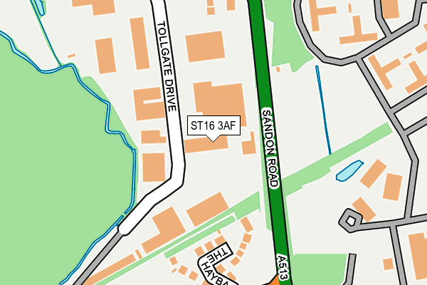 ST16 3AF map - OS OpenMap – Local (Ordnance Survey)