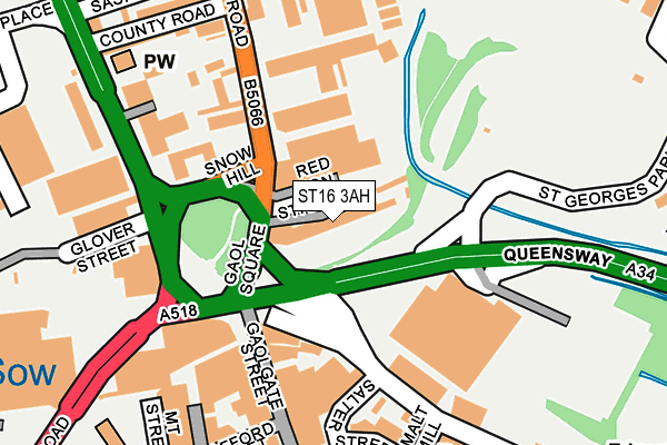 ST16 3AH map - OS OpenMap – Local (Ordnance Survey)