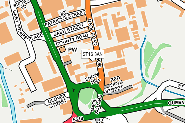 ST16 3AN map - OS OpenMap – Local (Ordnance Survey)