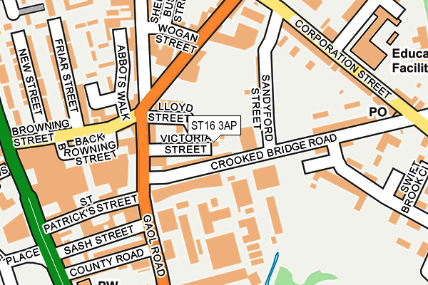 ST16 3AP map - OS OpenMap – Local (Ordnance Survey)
