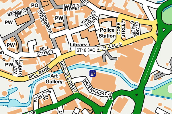ST16 3AQ map - OS OpenMap – Local (Ordnance Survey)