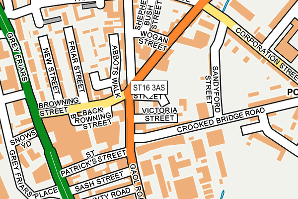 ST16 3AS map - OS OpenMap – Local (Ordnance Survey)