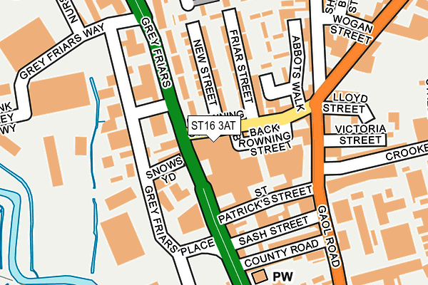 ST16 3AT map - OS OpenMap – Local (Ordnance Survey)