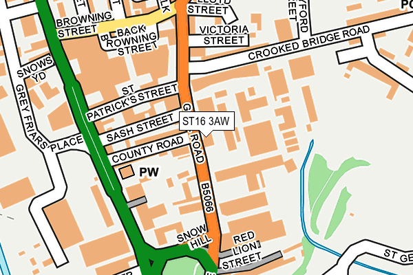 ST16 3AW map - OS OpenMap – Local (Ordnance Survey)