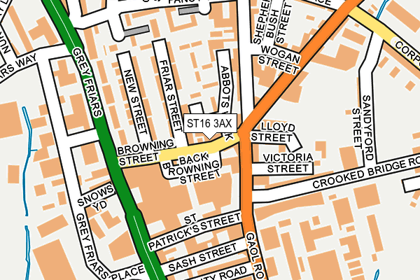 ST16 3AX map - OS OpenMap – Local (Ordnance Survey)