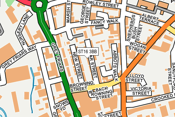 ST16 3BB map - OS OpenMap – Local (Ordnance Survey)