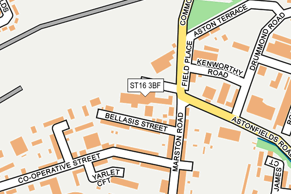 ST16 3BF map - OS OpenMap – Local (Ordnance Survey)