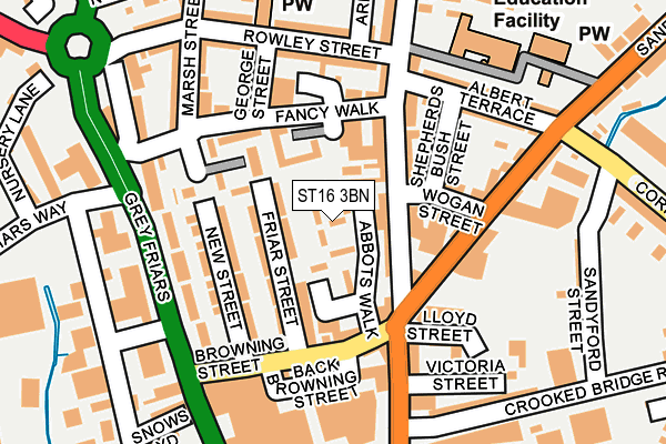 ST16 3BN map - OS OpenMap – Local (Ordnance Survey)